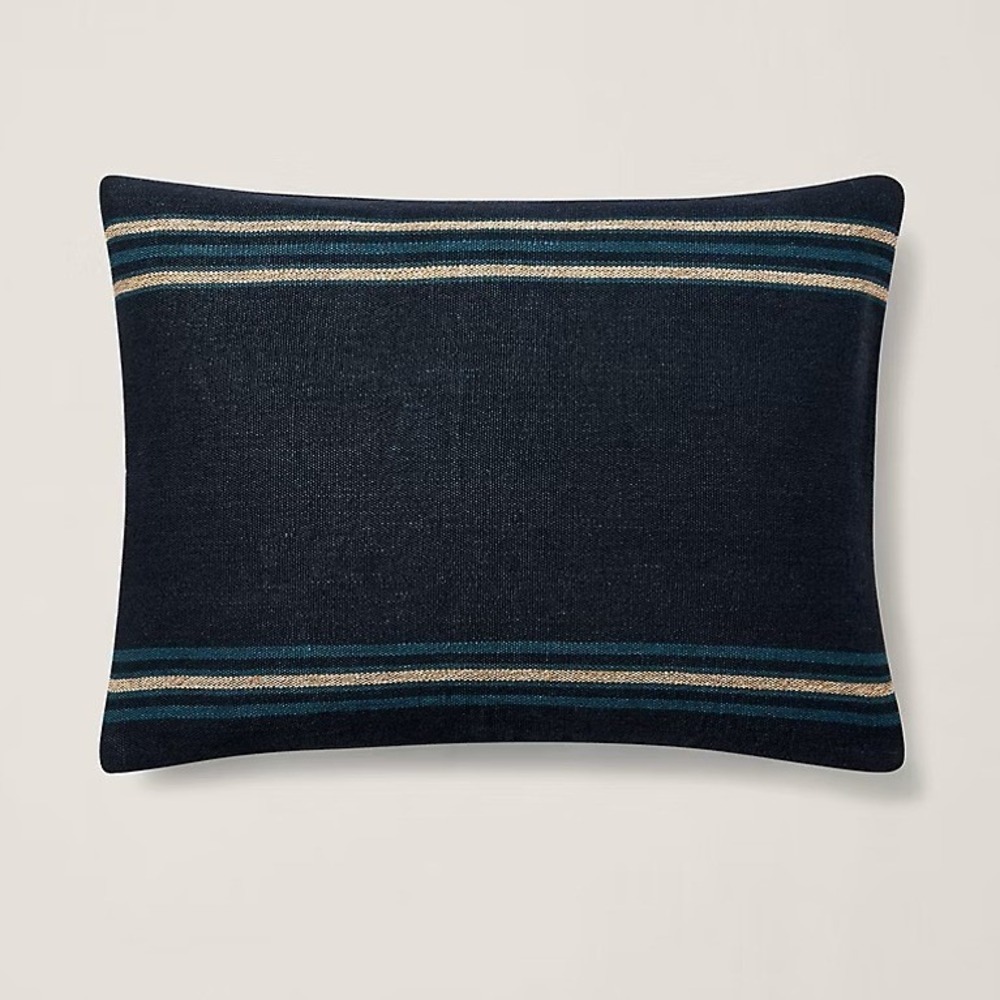 Ralph Lauren Mathers 22x22 Throw Pillow COVER ONLY Navy Linen Coastal Preppy NEW - Picture 1 of 5